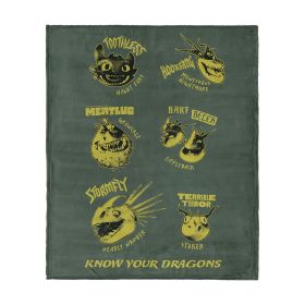 How to Train Your Dragon Know Your Dragons Silk Touch Throw Blanket 60x80 inches