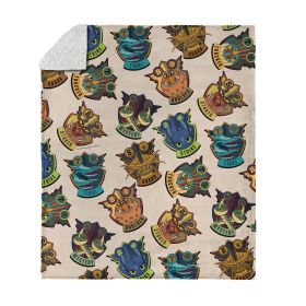How to Train Your Dragon Dragon Badges Silk Touch Sherpa Throw Blanket 50x60 inches