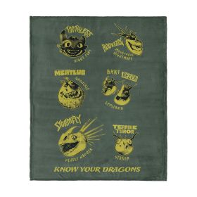 How to Train Your Dragon Know Your Dragons Silk Touch Throw Blanket 40x50 inches