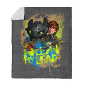 How to Train Your Dragon Follow My Lead Silk Touch Sherpa Throw Blanket 50x60 inches