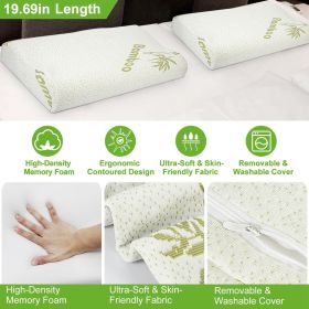 2pcs Cervical Neck Pillow - Contour Neck Pillows for Neck Pain Relief, Ergonomic Side Sleeper Pillow for Sleeping
